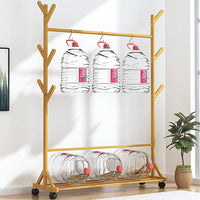 Portable Clothes Rack Coat Garment Stand Bamboo Rail Hanger Airer Closet Home & Garden Kings Warehouse 