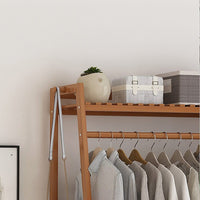 Portable Clothes Rack Coat Garment Stand Bamboo Rail Hanger Airer Closet Home & Garden Kings Warehouse 