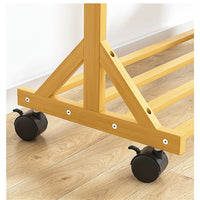 Portable Clothes Rack Coat Garment Stand Bamboo Rail Hanger Airer Closet Home & Garden Kings Warehouse 