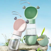 Portable Dog Water Bottle with Food Container Leak Proof Dog Water Dispenser(Green) dog supplies Kings Warehouse 