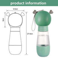Portable Dog Water Bottle with Food Container Leak Proof Dog Water Dispenser(Green) dog supplies Kings Warehouse 