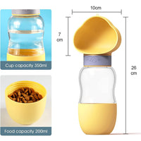 Portable Dog Water Bottle with Food Container Leak Proof Dog Water Dispenser(Yellow) dog supplies Kings Warehouse 