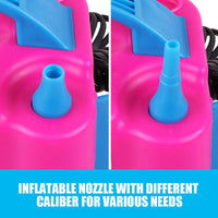 Portable Electric Balloon Air Pump+ 80PCS Ballons Inflator 600W Power 2 Nozzles Kings Warehouse 