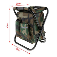 Portable Folding Backpack Chair Camping Stool Cooler Bag Rucksack Beach Fishing 150kg load comb Outdoor Kings Warehouse 