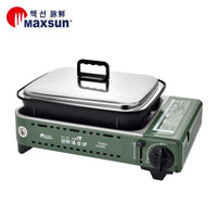 Portable Gas BBQ Stove PRO Grill Plate Burner Butane Camping Gas Cooker With Non Stick Pan and Lid Outdoor Kings Warehouse 