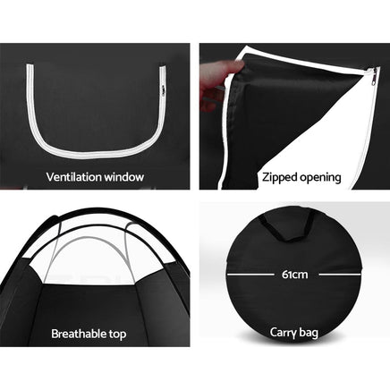 Portable Pop Up Tanning Tent - Black Health & Beauty Kings Warehouse 