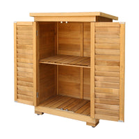 Portable Wooden Garden Storage Cabinet