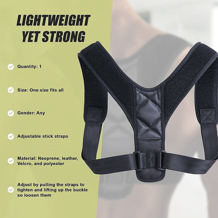 Posture Corrector Clavicle Support Back Straightener Shoulder Brace Strap Health & Beauty Kings Warehouse 
