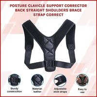 Posture Corrector Clavicle Support Back Straightener Shoulder Brace Strap Health & Beauty Kings Warehouse 