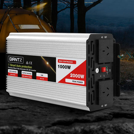 Power Inverter 1000W or 2000W Pure Sine Wave 12V-240V Camping Boat Caravan End of Year Clearance Sale Kings Warehouse 