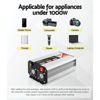 Power Inverter 1000W or 2000W Pure Sine Wave 12V-240V Camping Boat Caravan End of Year Clearance Sale Kings Warehouse 