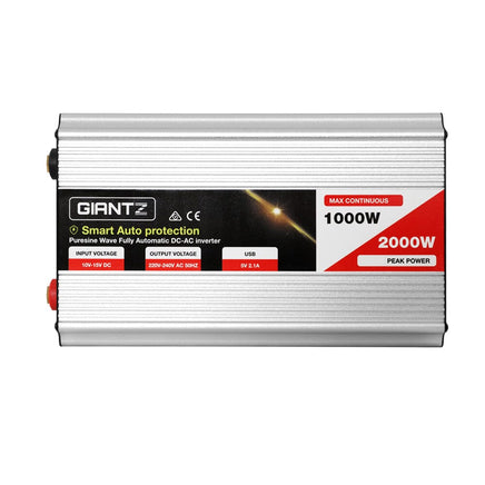 Power Inverter 1000W or 2000W Pure Sine Wave 12V-240V Camping Boat Caravan End of Year Clearance Sale Kings Warehouse 