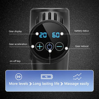 POWERFUL 6 Heads LCD Massage Gun Percussion Vibration Muscle Therapy Deep Tissue Black Health & Beauty Kings Warehouse 