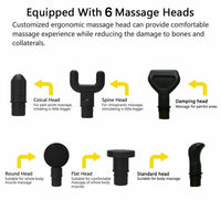 POWERFUL 6 Heads LCD Massage Gun Percussion Vibration Muscle Therapy Deep Tissue Black Health & Beauty Kings Warehouse 