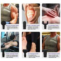 POWERFUL 6 Heads LCD Massage Gun Percussion Vibration Muscle Therapy Deep Tissue Black Health & Beauty Kings Warehouse 