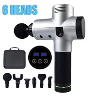 POWERFUL 6 Heads LCD Massage Gun Percussion Vibration Muscle Therapy Deep Tissue Black Health & Beauty Kings Warehouse 