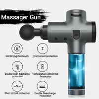 POWERFUL 6 Heads LCD Massage Gun Percussion Vibration Muscle Therapy Deep Tissue Black Health & Beauty Kings Warehouse 