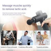 POWERFUL 6 Heads LCD Massage Gun Percussion Vibration Muscle Therapy Deep Tissue Black Health & Beauty Kings Warehouse 