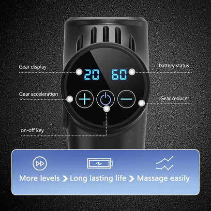 POWERFUL 6 Heads LCD Massage Gun Percussion Vibration Muscle Therapy Deep Tissue Carbon Friber Health & Beauty Kings Warehouse 