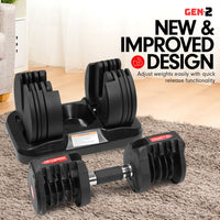 Powertrain 20kg Gen2 Home Gym Adjustable Dumbbell Kings Warehouse 