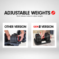 Powertrain 20kg Gen2 Home Gym Adjustable Dumbbell Kings Warehouse 