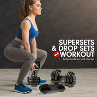 Powertrain 24KG Adjustable Home Gym Dumbbell - Blue Kings Warehouse 