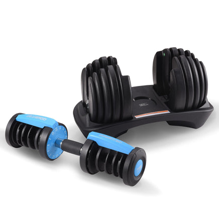 Powertrain 24KG Adjustable Home Gym Dumbbell - Blue Sports & Fitness Kings Warehouse 