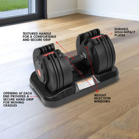 Powertrain 2x 20kg Gen2 Home Gym Adjustable Dumbbell Kings Warehouse 