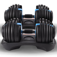 Powertrain 2x 24kg Adjustable Dumbbell Home Gym Set Sports & Fitness Kings Warehouse 