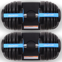 Powertrain 2x 24kg Adjustable Dumbbell Home Gym Set Sports & Fitness Kings Warehouse 