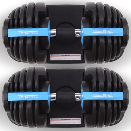 Powertrain 2x 24kg Adjustable Dumbbell Home Gym Set Sports & Fitness Kings Warehouse 