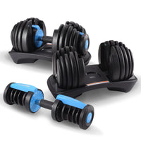 Powertrain 2x 24kg Adjustable Dumbbell Home Gym Set Sports & Fitness Kings Warehouse 