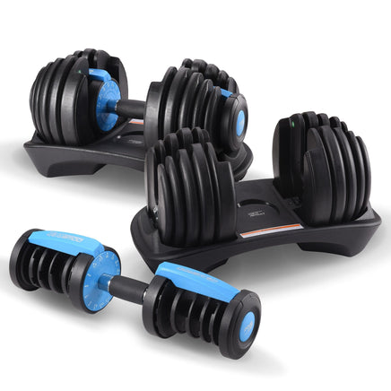 Powertrain 2x 24kg Adjustable Dumbbell Home Gym Set Sports & Fitness Kings Warehouse 