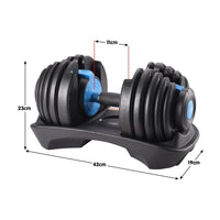 Powertrain 2x 24kg Adjustable Dumbbell Home Gym Set Sports & Fitness Kings Warehouse 
