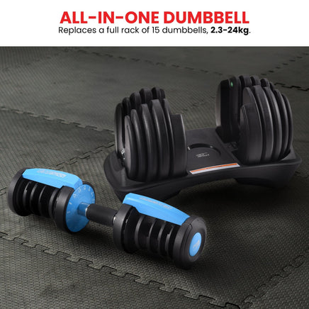 Powertrain 2x 24kg Adjustable Dumbbell Home Gym Set Sports & Fitness Kings Warehouse 