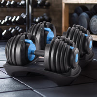 Powertrain 2x 24kg Adjustable Dumbbell Home Gym Set Sports & Fitness Kings Warehouse 