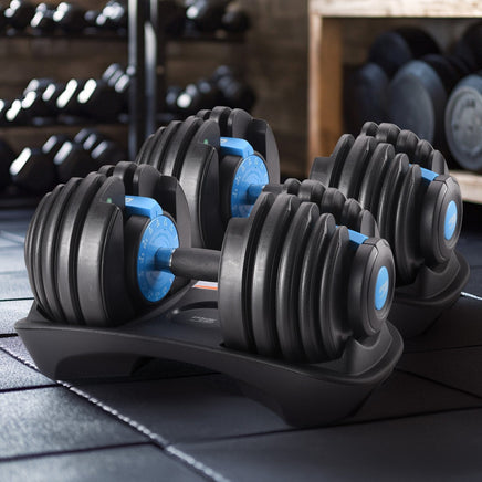 Powertrain 2x 24kg Adjustable Dumbbell Home Gym Set Sports & Fitness Kings Warehouse 