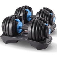 Powertrain 2x 24kg Adjustable Dumbbell Home Gym Set Sports & Fitness Kings Warehouse 