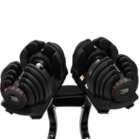 Powertrain 2x 40kg Powertrain Adjustable Dumbbells with Stand Kings Warehouse 