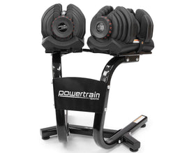 Powertrain 2x 40kg Powertrain Adjustable Dumbbells with Stand Sports & Fitness Kings Warehouse 