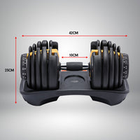 Powertrain 48kg Adjustable Dumbbell Home Gym Set Gold Kings Warehouse 