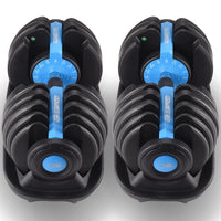 Powertrain 48KG Adjustable Dumbbell Set With Stand Blue Sports & Fitness Kings Warehouse 