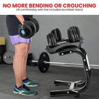 Powertrain 48KG Adjustable Dumbbell Set With Stand Blue Sports & Fitness Kings Warehouse 