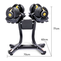 Powertrain 48KG Adjustable Dumbbell Set With Stand - Gold Kings Warehouse 