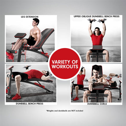 Powertrain Adjustable FID Home Gym Bench with Preacher Curl Pad Kings Warehouse 