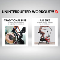 Powertrain Air Resistance Fan Exercise Bike for Cardio - Red Kings Warehouse 