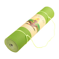 Powertrain Dual Layer 8mm Yoga Mat | Lime Green | Non-slip Surface, And Carry Strap For Ultimate Comfort And Portability Sports & Fitness Kings Warehouse 