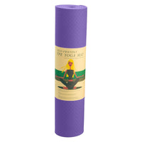 Powertrain Eco-friendly Dual Layer 6mm Yoga Mat | Dark Lavender | Non-slip Surface And Carry Strap For Ultimate Comfort And Portability Kings Warehouse 