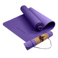 Powertrain Eco-friendly Dual Layer 6mm Yoga Mat | Dark Lavender | Non-slip Surface And Carry Strap For Ultimate Comfort And Portability Kings Warehouse 