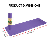 Powertrain Eco-friendly Dual Layer 6mm Yoga Mat | Dark Lavender | Non-slip Surface And Carry Strap For Ultimate Comfort And Portability Kings Warehouse 